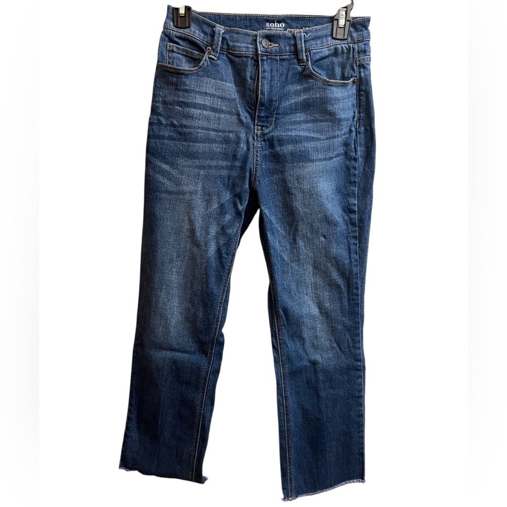 NY & Company Soho Blue Denim Jeans cropped flare leg Size 4